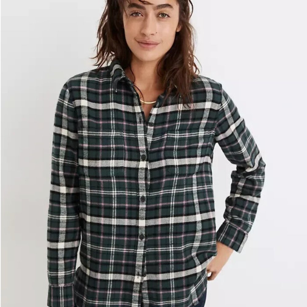 Madewell flannel classic ex-boyfriend shirt